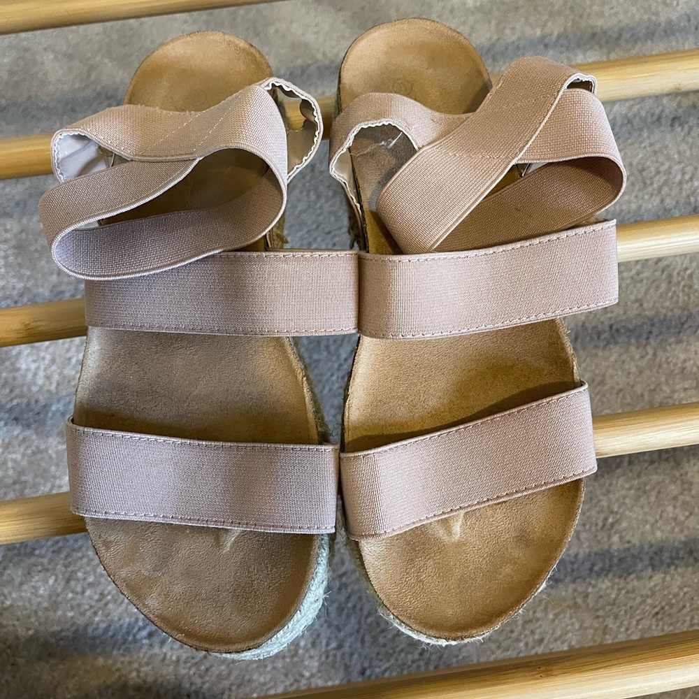 Light pink platform sandals